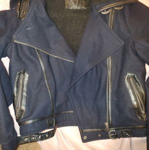 Navy Sherpa Lined Jacket